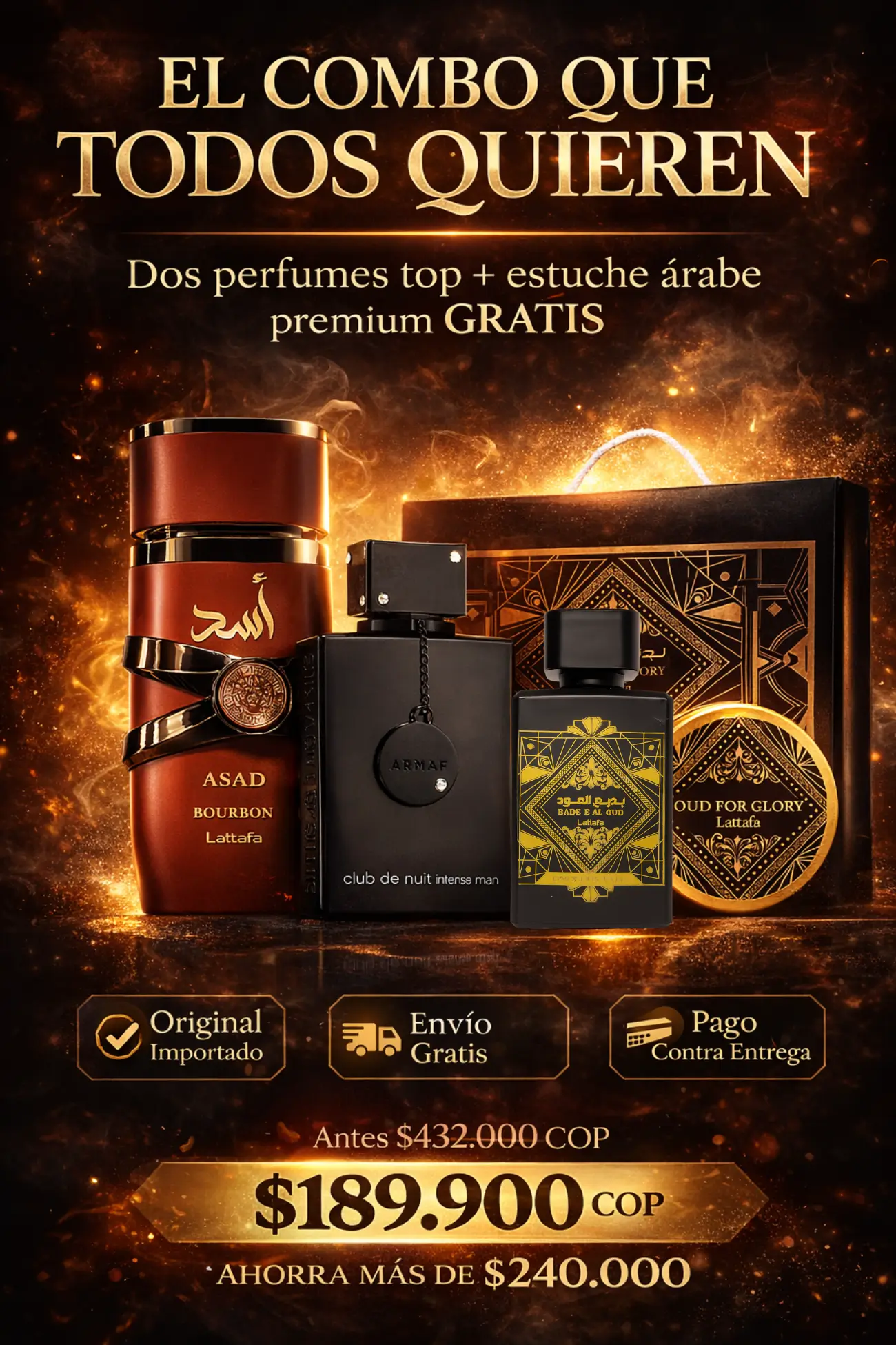 COMBO ASAD + CLUB DE NUIT+ ESTUCHE DE LUJO