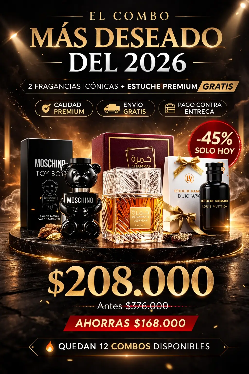 COMBO KHAMRA + MOCHINO + ESTUCHE OMBRE NOMADA