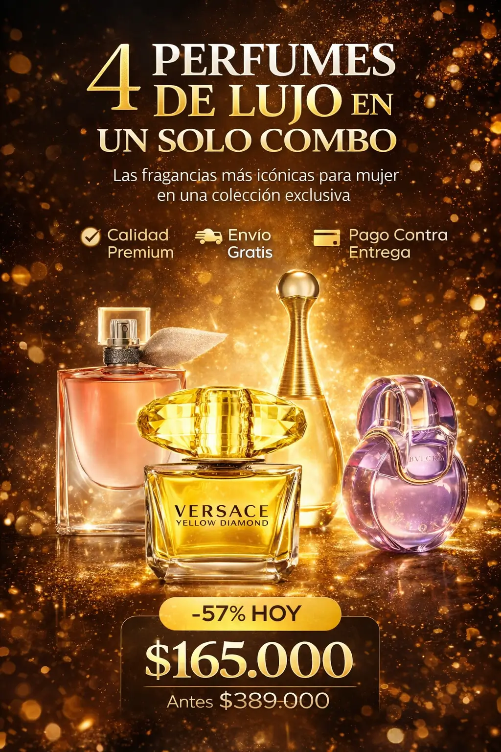 COMBO LA VIE EST BELLE + JADORE + VERSACE YELLOW + BVLGARI OMNIA